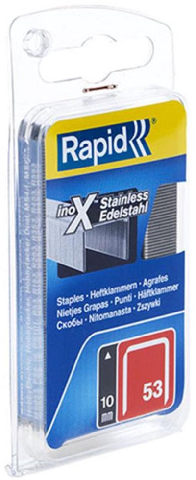 Rapid Nr. 53 dünne Drahtklammern Edelstahl 10 mm, 1.080 Stück - 40109511 - 40109511