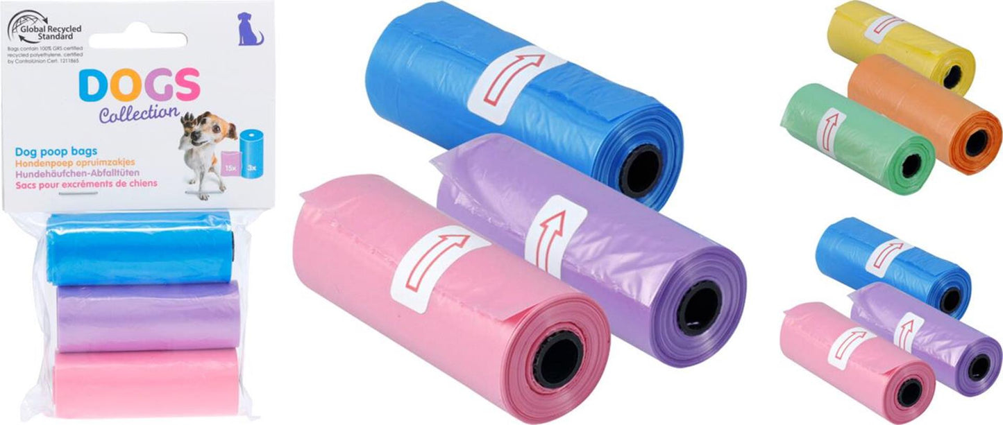 Dogs Collection Hundekotbeutel, 3 Rollen à 15 Stück