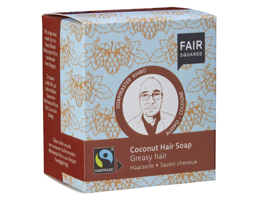 Faires quadratisches Shampoo Block Fett Haar 2 Stück Kokosnuss