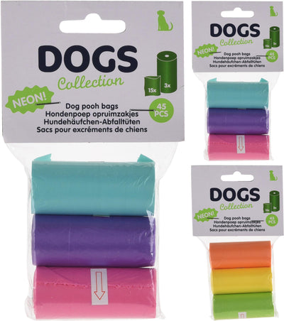 Dogs Collection Hundekotbeutel, 3 Rollen à 15 Stück