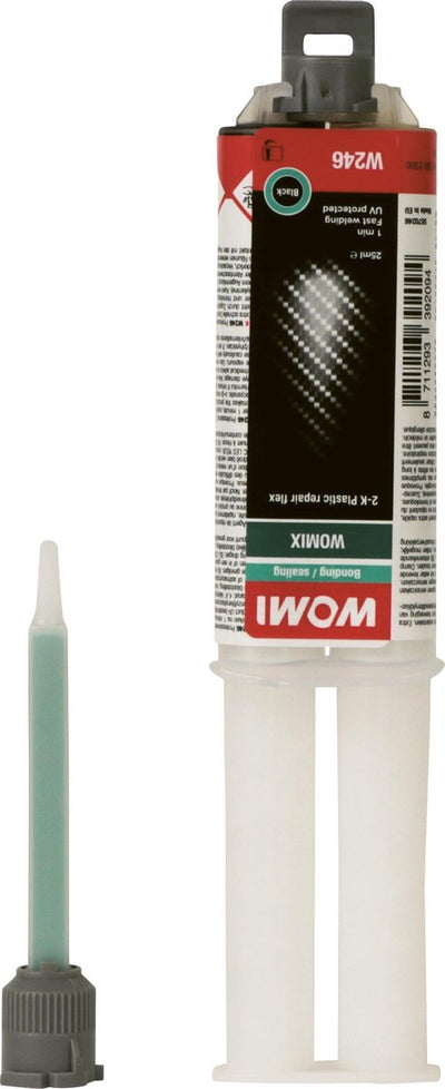 Womi Sekundenkleber W246 2K – 25 ml schwarz – ultimative Festigkeit – schnelle Haftung – Multimaterial
