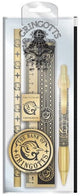 Harry Potter Pyramide Internationales Briefpapierset Gold 5-teilig - Kinderbriefpapier - Stifte - Briefpapierset - Stiftset - Luxus-Briefpapierset