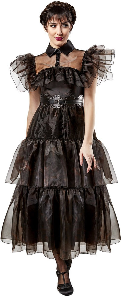 Rubies France Rubys – Mittwochs-Ballkleid für Erwachsene (Größe S) – Karneval – Mittwochs-Addams-Kostüm – Mittwochskleid