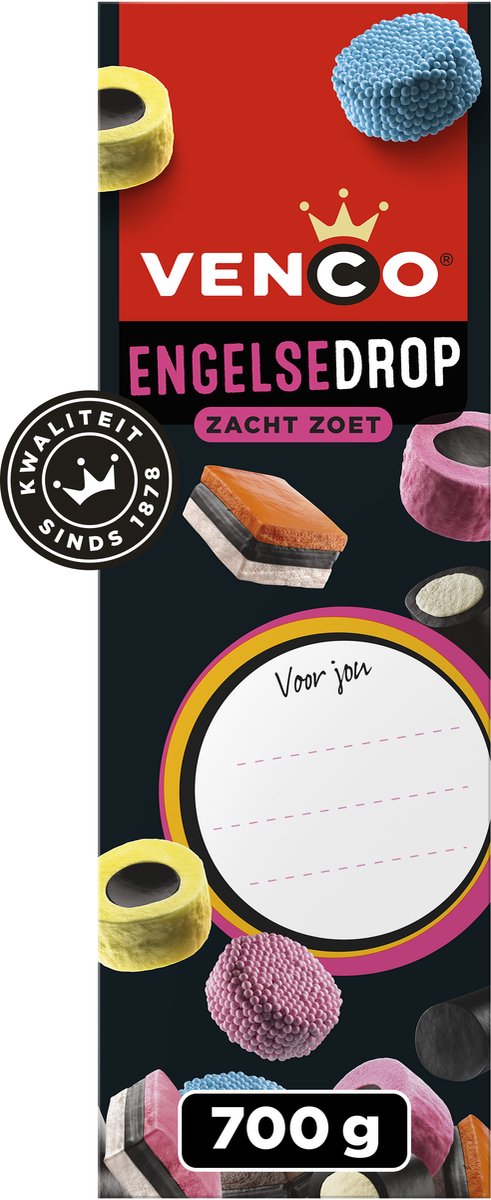 Venco Englischer Lakritzturm – weiches süßes Lakritz – Geschenk – 700 g