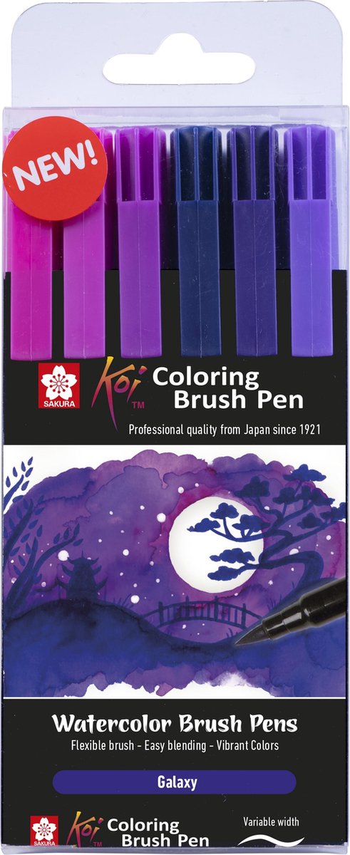 Sakura Koi Malpinsel-Stift-Set Galaxie | 6 Farben