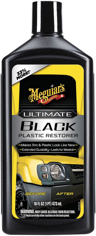 Meguiars ultimativer Schwarz-Restaurator – für Gummi und Kunststoff – stellt Farbe und Glanz wieder her – UV-Schutz – trocknet schnell – 473 ml