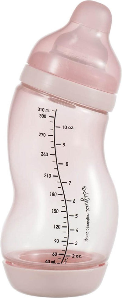 Difrax Wide S-Babyflasche – 310 ml – Anti-Kolik – Hellrosa – 1 Stück