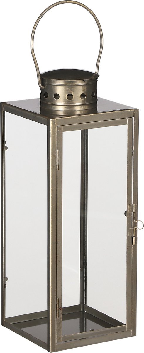 Glimmerdekorationen Laterne Laterne Arzilla – Gold – Metall – Beleuchtung – 13 x 34 cm – für drinnen und draußen