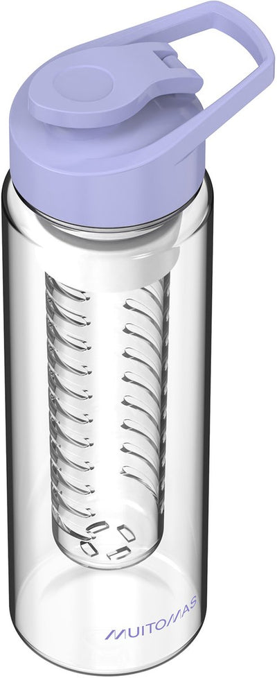 Muitomas Wasserflasche – Teesieb für Obst, Tee oder Kräuter – Trinkschnabel – 700 ml – Violett