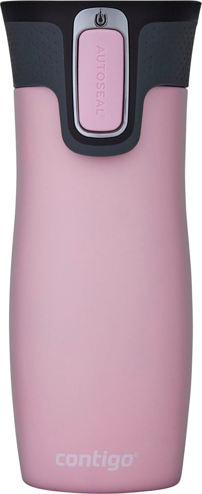 Contigo West Loop Autoseal Thermosbecher, Edelstahl-Isolierbecher, Kaffeebecher-to-go, BPA-frei, auslaufsicherer Becher-to-go mit leicht zu reinigendem Deckel, hält bis zu 5 Stunden warm, 470 ml | tausendjähriges Rosa