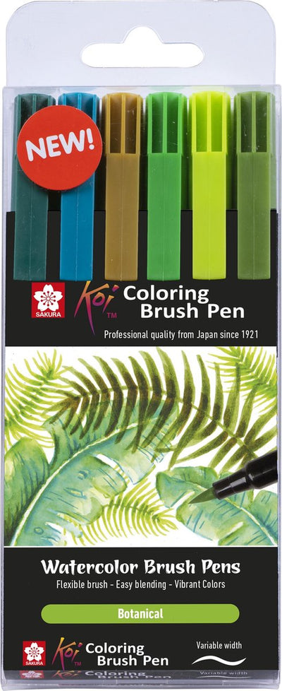 Sakura • Koi-Malpinselstift-Set, 6 botanisch