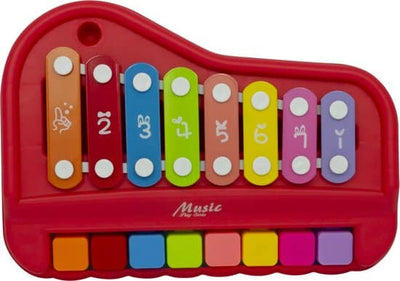 Intro -Musik -Xylophon mit Klavierrot