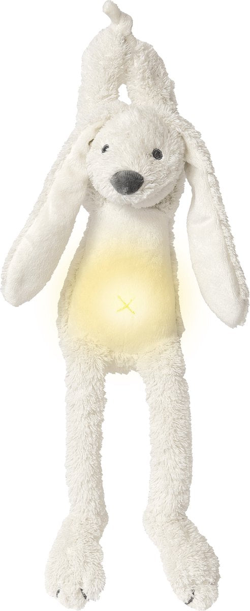 Fröhliches Pferd-Kaninchen-Richie-Nachtlicht mit beruhigenden Geräuschen, 34 cm – weiß – Baby-Geschenk