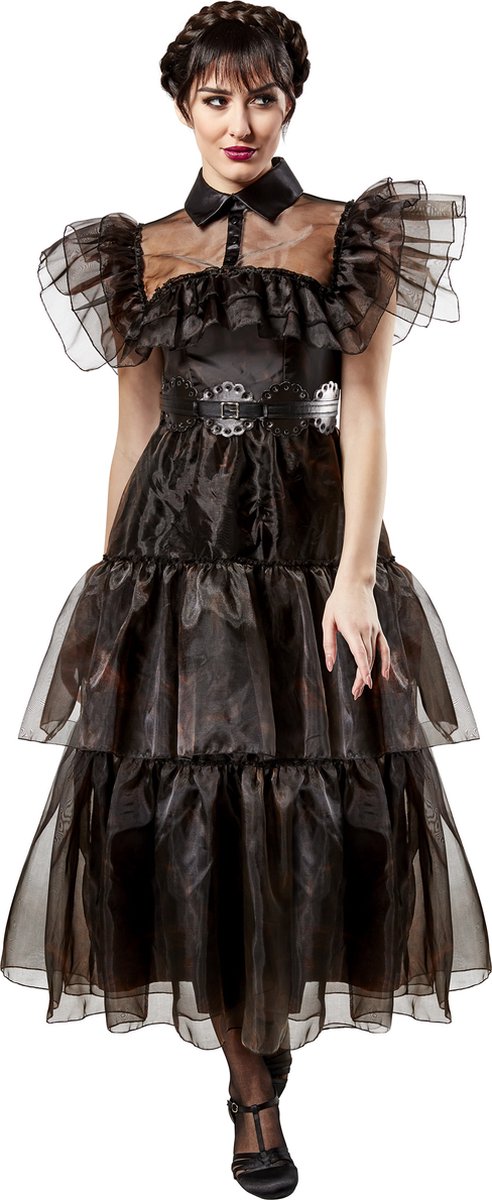 Rubies France Rubys – Mittwochs-Ballkleid für Erwachsene (Größe M) – Karneval – Mittwochs-Addams-Kostüm – Mittwochskleid