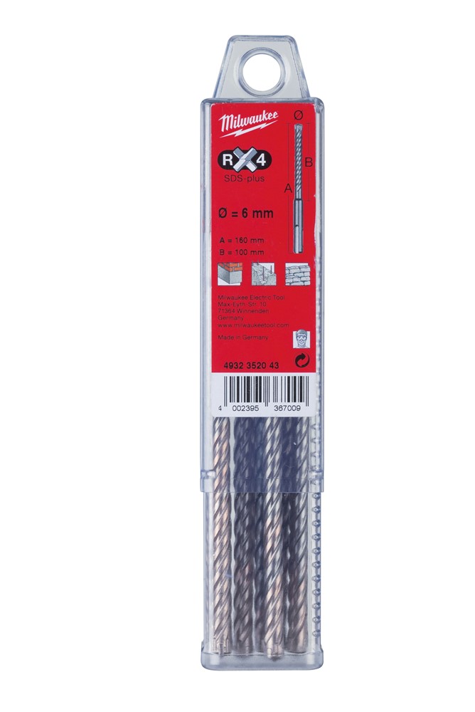 Milwaukee Zubehör SDS-Plus Bohrhammer RX4 10 x 210 x 150 mm (10 Stück) – 4932352048