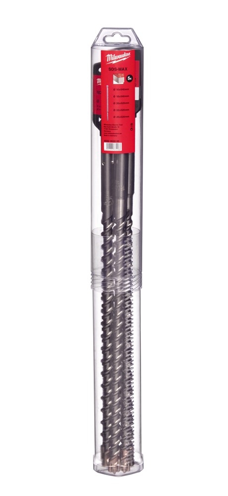 Milwaukee Zubehörset SDS-Max Bohrhämmer (5-teilig) ø 16 18 x 540 mm + ø 20 22 25 x 520 mm – 4932352800