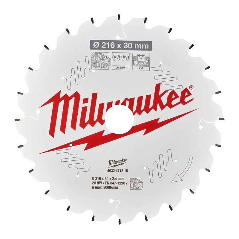 Milwaukee Zubehör Kreissägeblatt MS W 216x30x2,4x24atb neg. - 4932471315