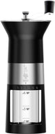 Bialetti Premium Manuelle Kaffeemühle Schwarz – Manuelle Kaffeemühle mit Edelstahlmahlwerk – 6 einstellbare Mahleinstellungen – Kaffeebohnenmühle