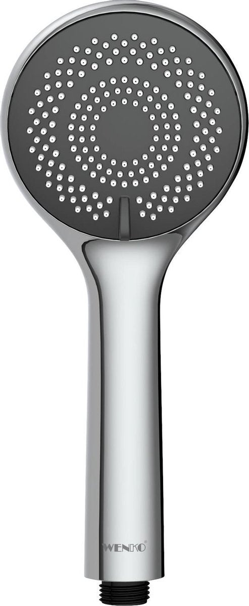 Wenko Handbrause wassersparend - ø95mm - 3 Strahlarten - Chrom - Duschkopf - wassersparend