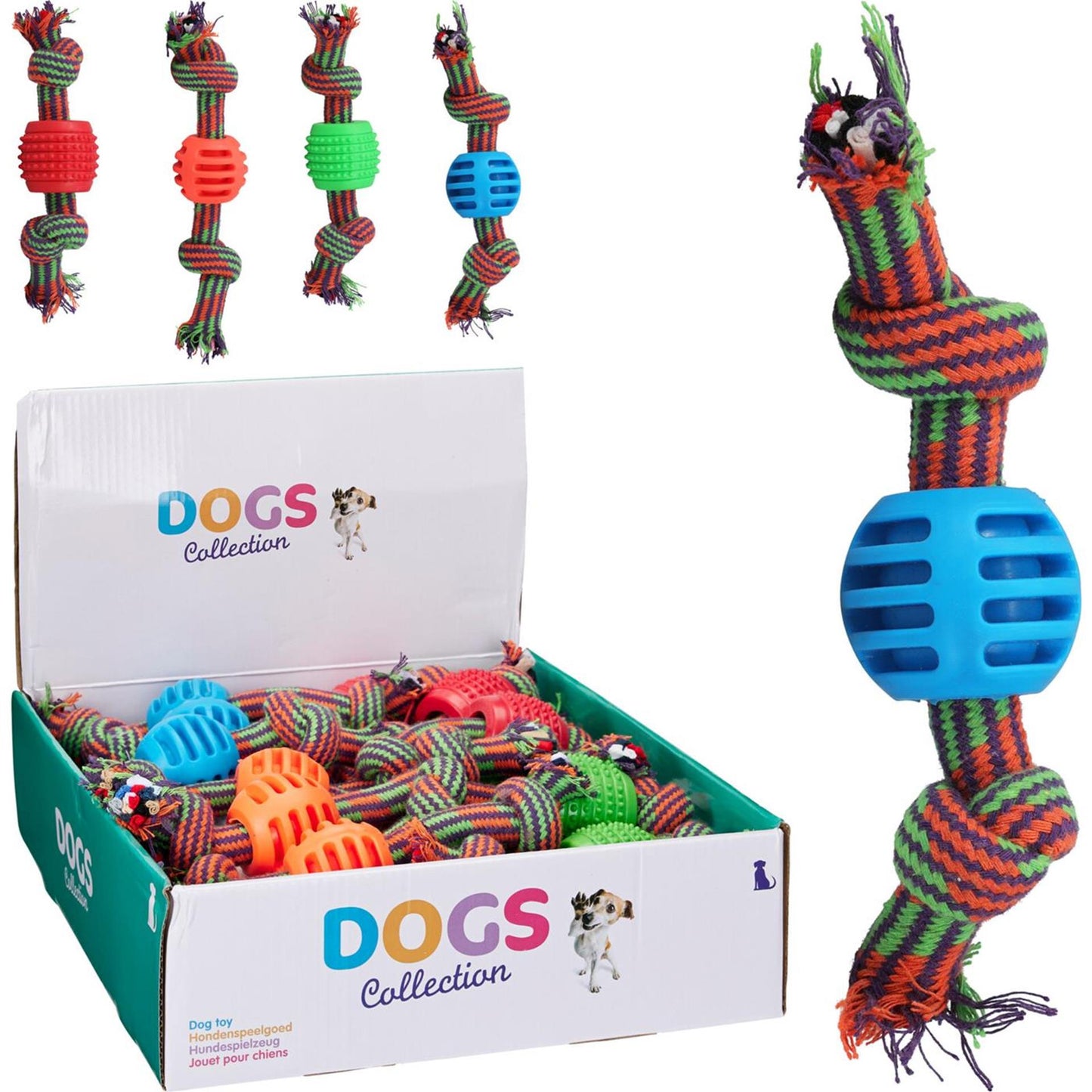 Hundekollektion Hundeseil mit Spielzeug 4sort