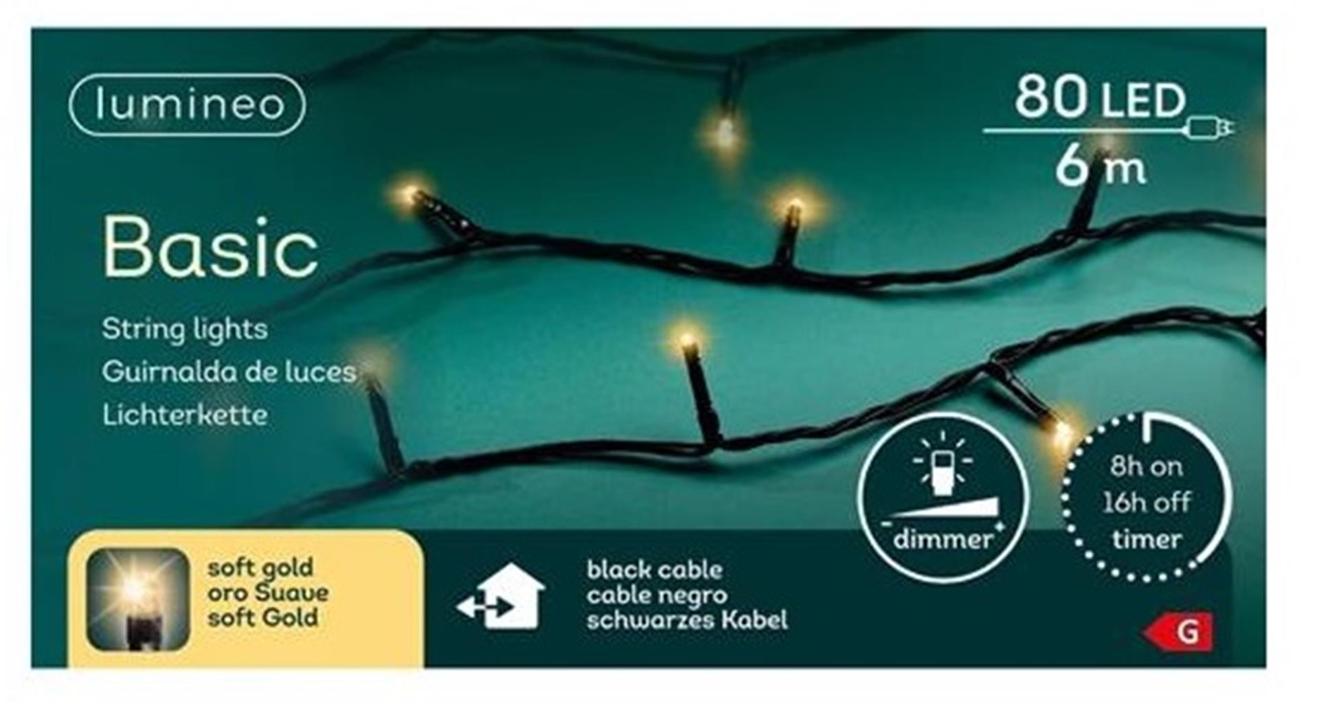 Lumineo Basic Weihnachtsbeleuchtung 80led Champagner