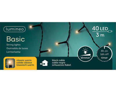 Lumineo Weihnachtsbeleuchtung Basic 40LED Classicwarm