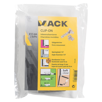 Mack 1071153 - 2 Eingeborene. Clip-on-Soft-Clutch. 35mm 110° Aufputztür | 5 Stück