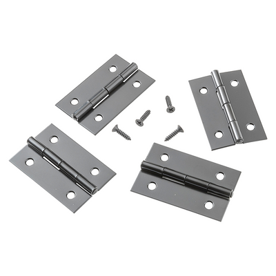 Mack 1071163 - 4 schmale Scharniere schwarz H 51 x B 32 mm | 5 Stück