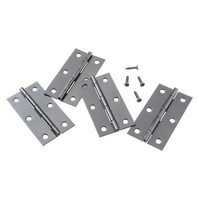 Mack 1071165 - 4 schmale Scharniere schwarz H 76 x B 40 mm | 5 Stück