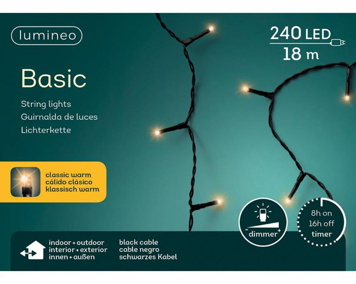 Lumineo Weihnachtsbeleuchtung Basic 240l klassisch warm