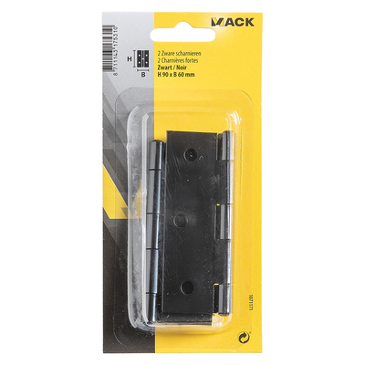 Mack 1071171 - 2 schwere Scharniere schwarz H 90 x B 60 mm | 5 Stück