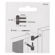 Mack 1071185 - 2 Möbelscharniere gelocht schwarz ø 11 x 25 mm | 5 Stück - afbeelding 3