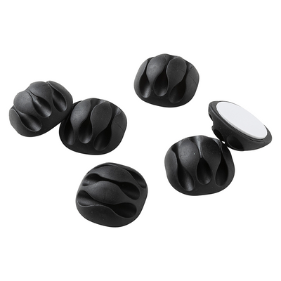 Mack 1071223 - 6 Kabelhalter für 3 Kabel selbstklebend schwarz | 6 Stück