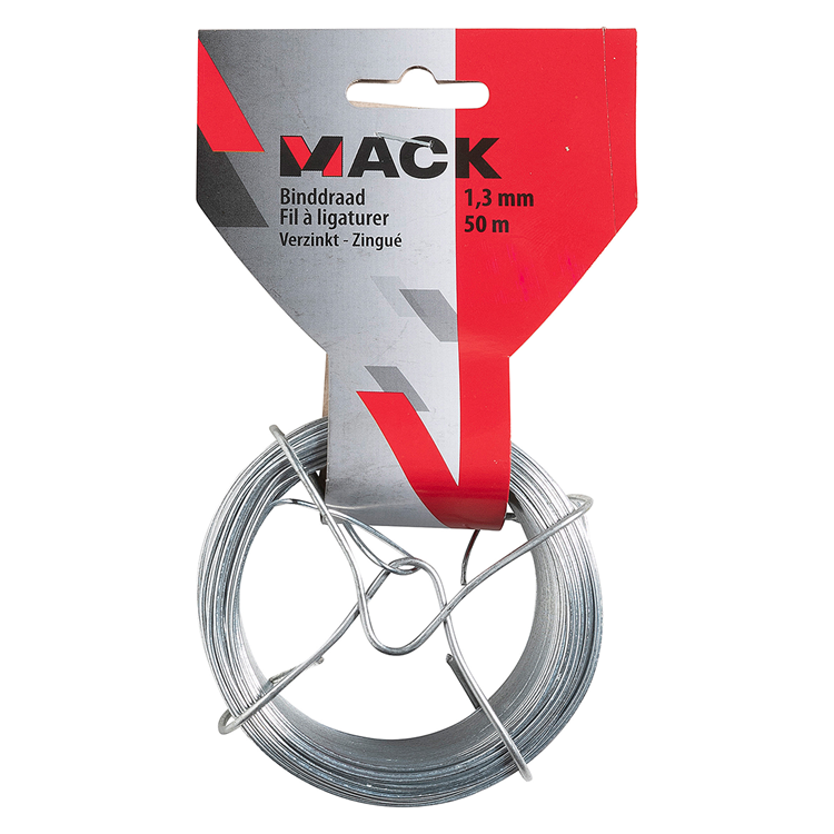 Mack 1072132 – verzinkter Bindedraht 1,3 mm 50 m Typ 8 | 5 Stück