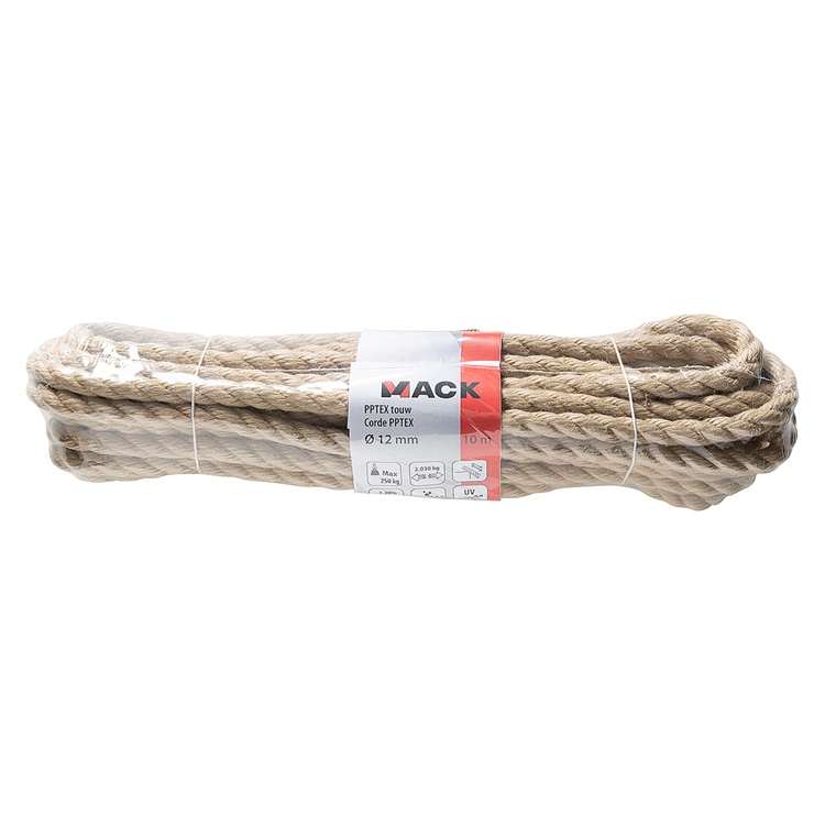 Mack 1072401 – synthetischer Flachs 12 mm 10 m PPtex | 5 Stück