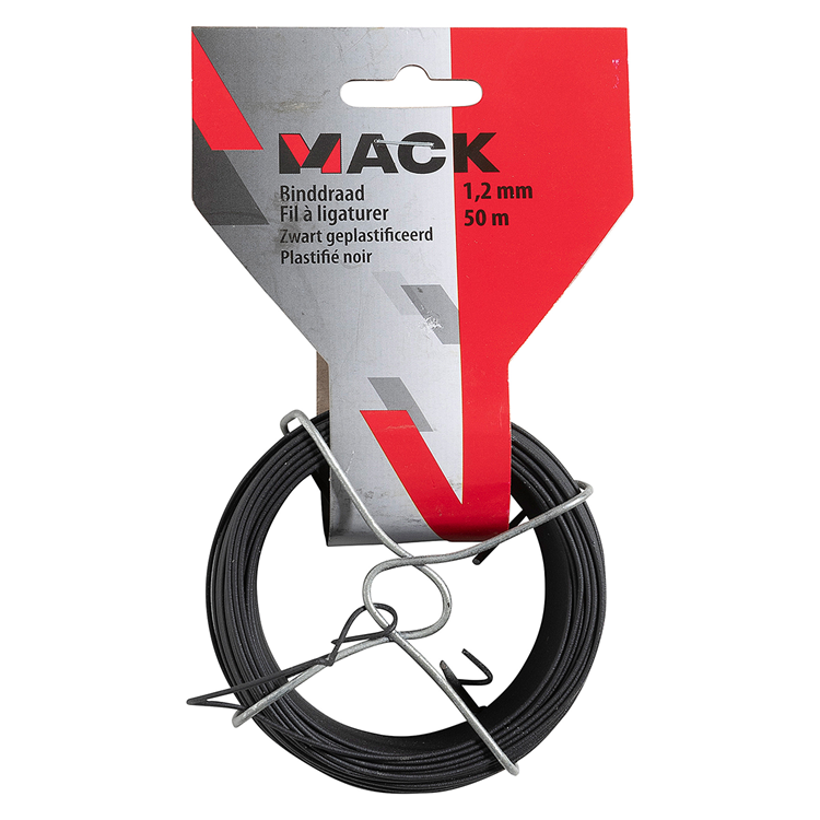 Mack 1072129 – schwarzer Kunststoffbindedraht. 1,2 mm 50 m Typ 2 7 | 5 Stück
