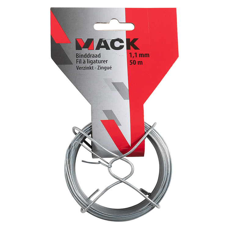Mack 1072131 – verzinkter Bindedraht 1,1 mm 50 m Typ 6 | 5 Stück