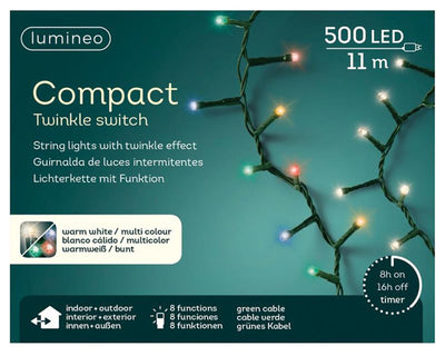 Lumineo Weihnachtsbeleuchtung kompakt 500LED Farbe
