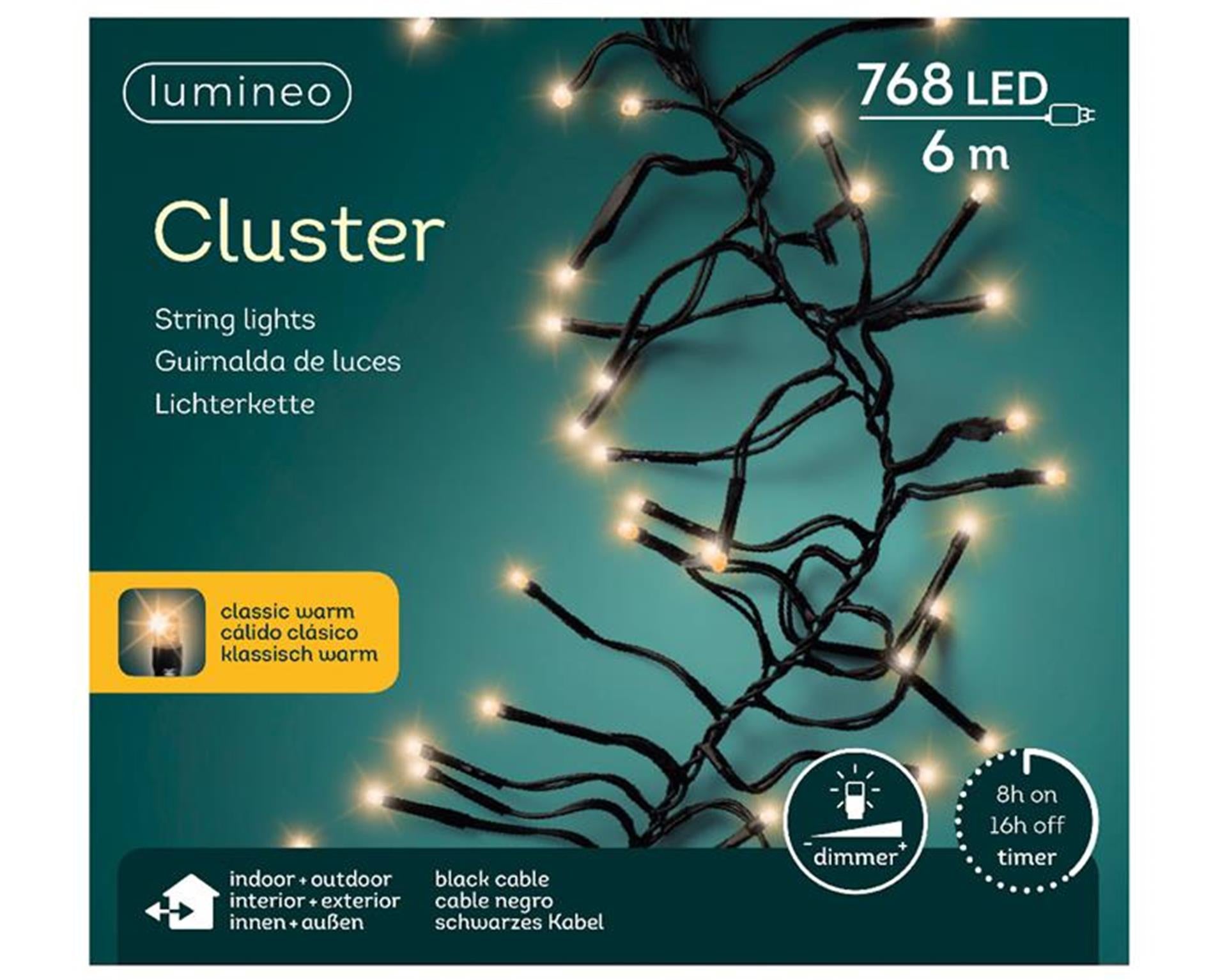 Lumineo Weihnachtsbeleuchtung LED-Cluster 768l 6m