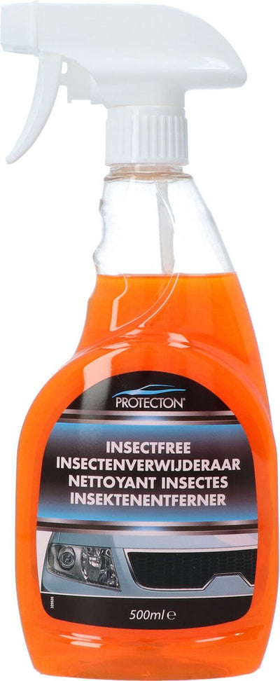 Protecton Insektenentferner – entfernt schnell Insekten, Schmutz, Pflanzenöl – für Autoscheiben, Scheinwerfer, Chrom, lackierte Kunststoffoberflächen – 500 ml