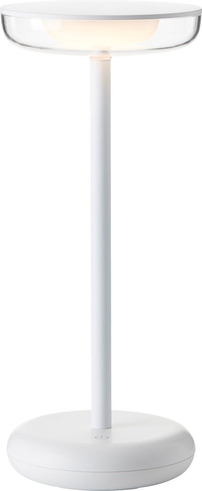 Brilliant Platon wiederaufladbare Tischleuchte – für den Außenbereich – LED 2 W 3000 K – 3 Stufen dimmbar – IP44 – weiß