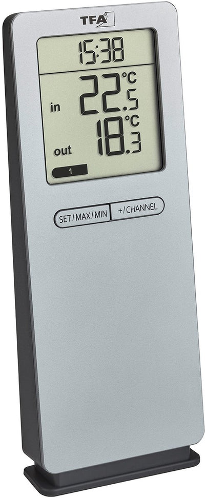 Tfa Dostmann Funk Thermometer Logoneo 30.3071.54 Funk-Thermometer Digital Silber