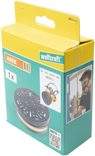 Wolfcraft Atemschutzfilter | abek | 1 Stück - 4951000