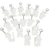 Creativ Company Textilfiguren mit Schlüsselanhänger, Größe 6-10 cm, weiß, 15 Stück 1 Box