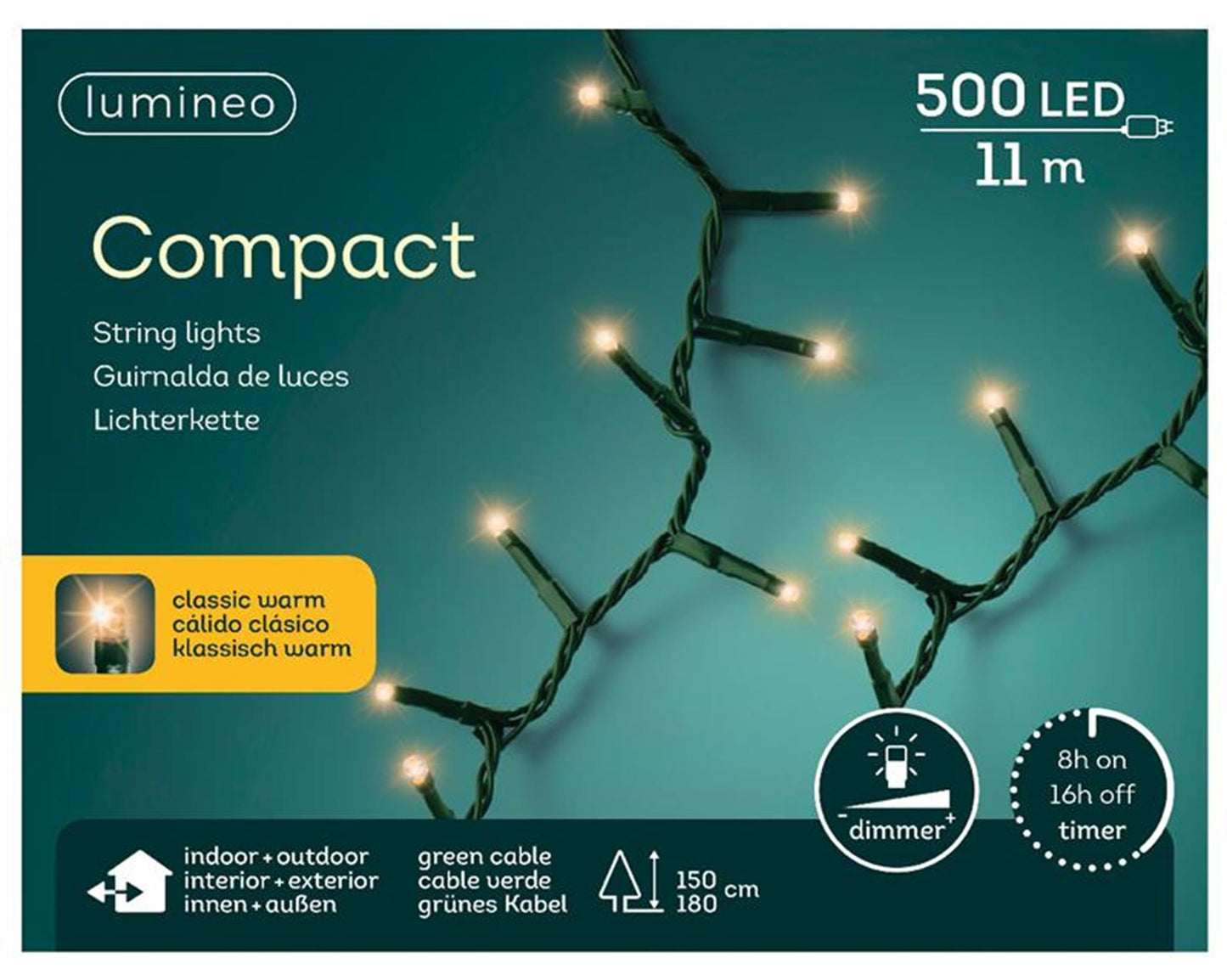 Lumineo Weihnachtsbeleuchtung kompakt 500l Classicwar