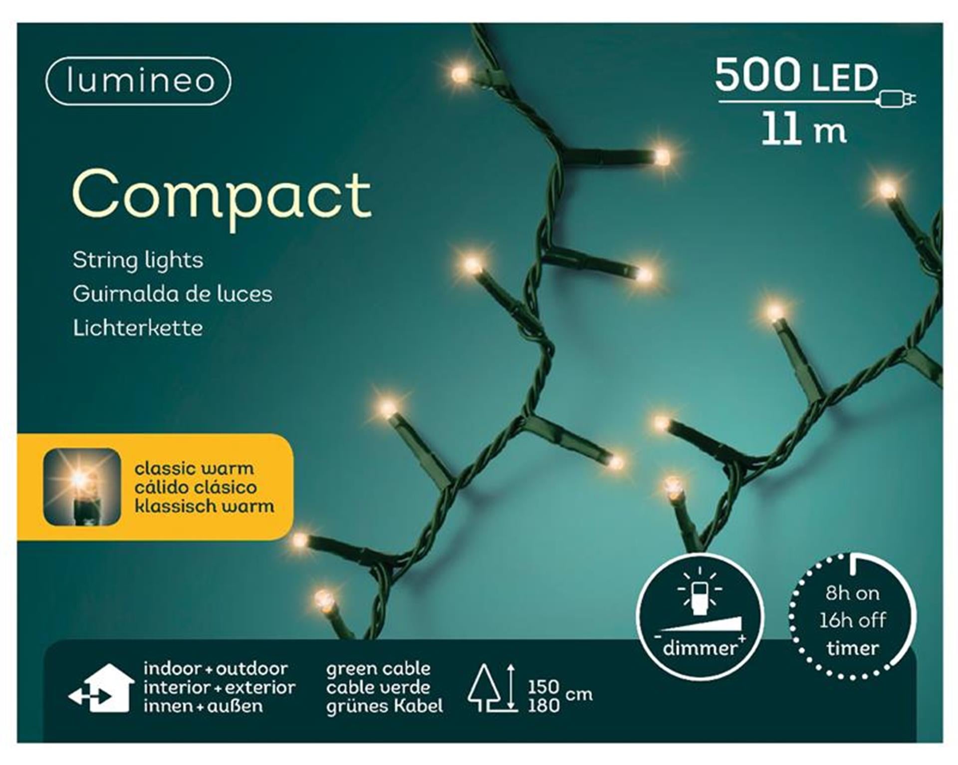 Lumineo Weihnachtsbeleuchtung kompakt 500l Classicwar