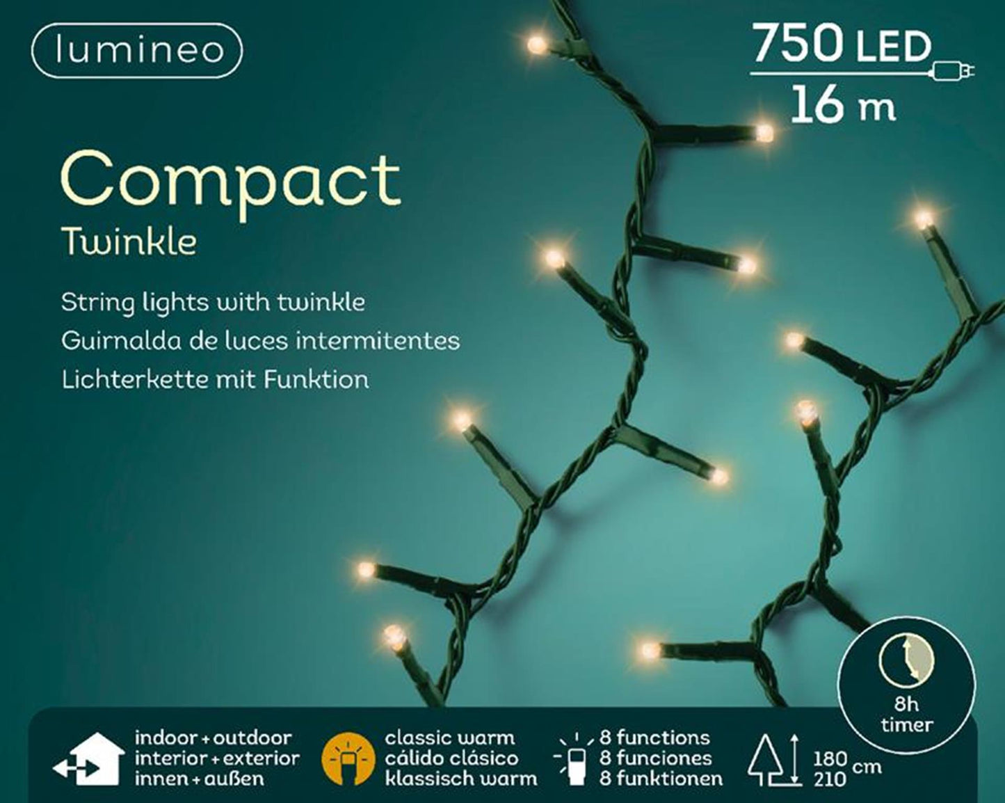 Lumineo Weihnachtsbeleuchtung kompakt funkelnd 750l