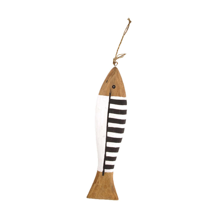 Dijk Natural Collections Anhänger Fisch 40x9x3cm schwarz-weißes Holz