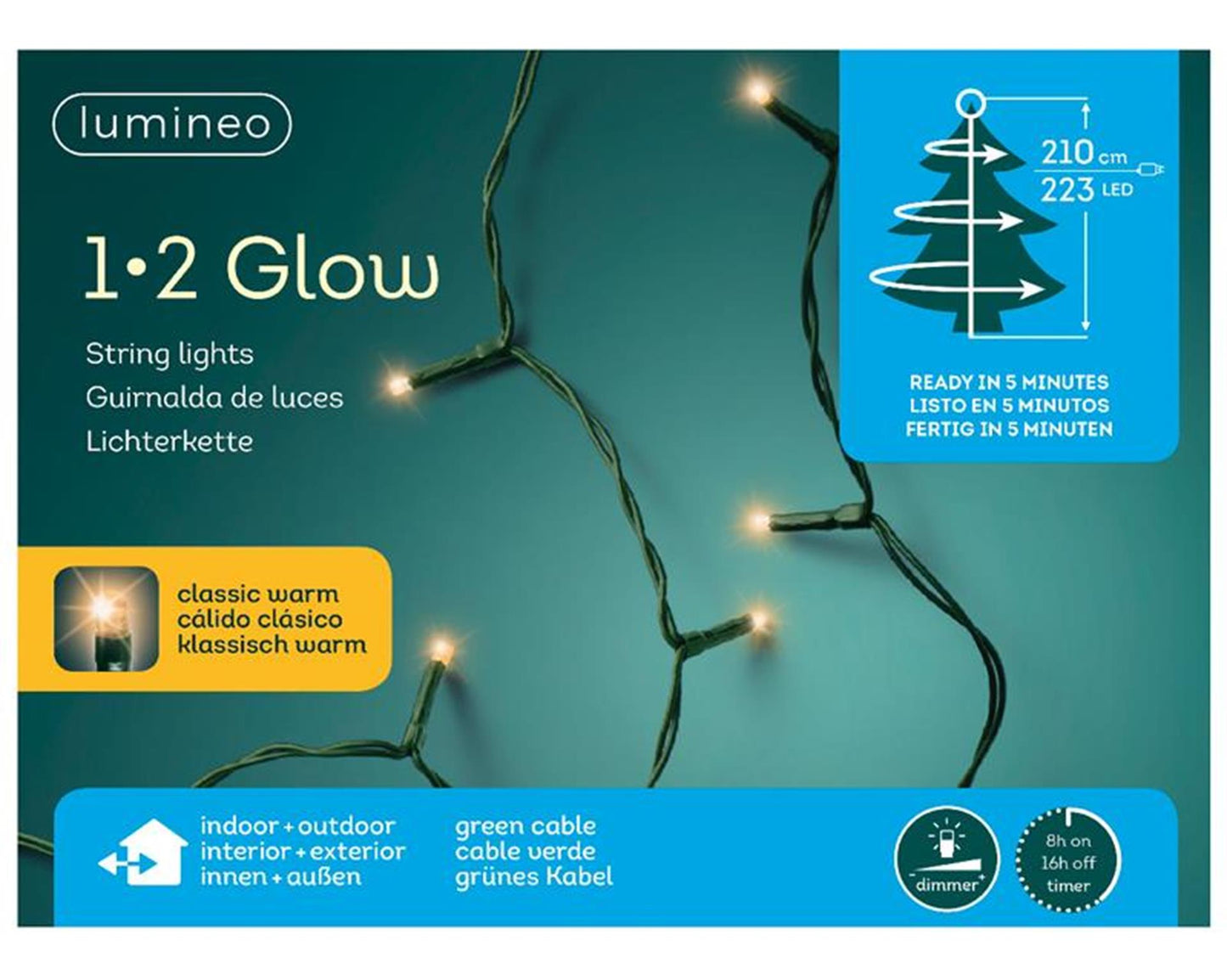 Lumineo Weihnachtsbeleuchtung 1-2 leuchtend 210cm 223xLED