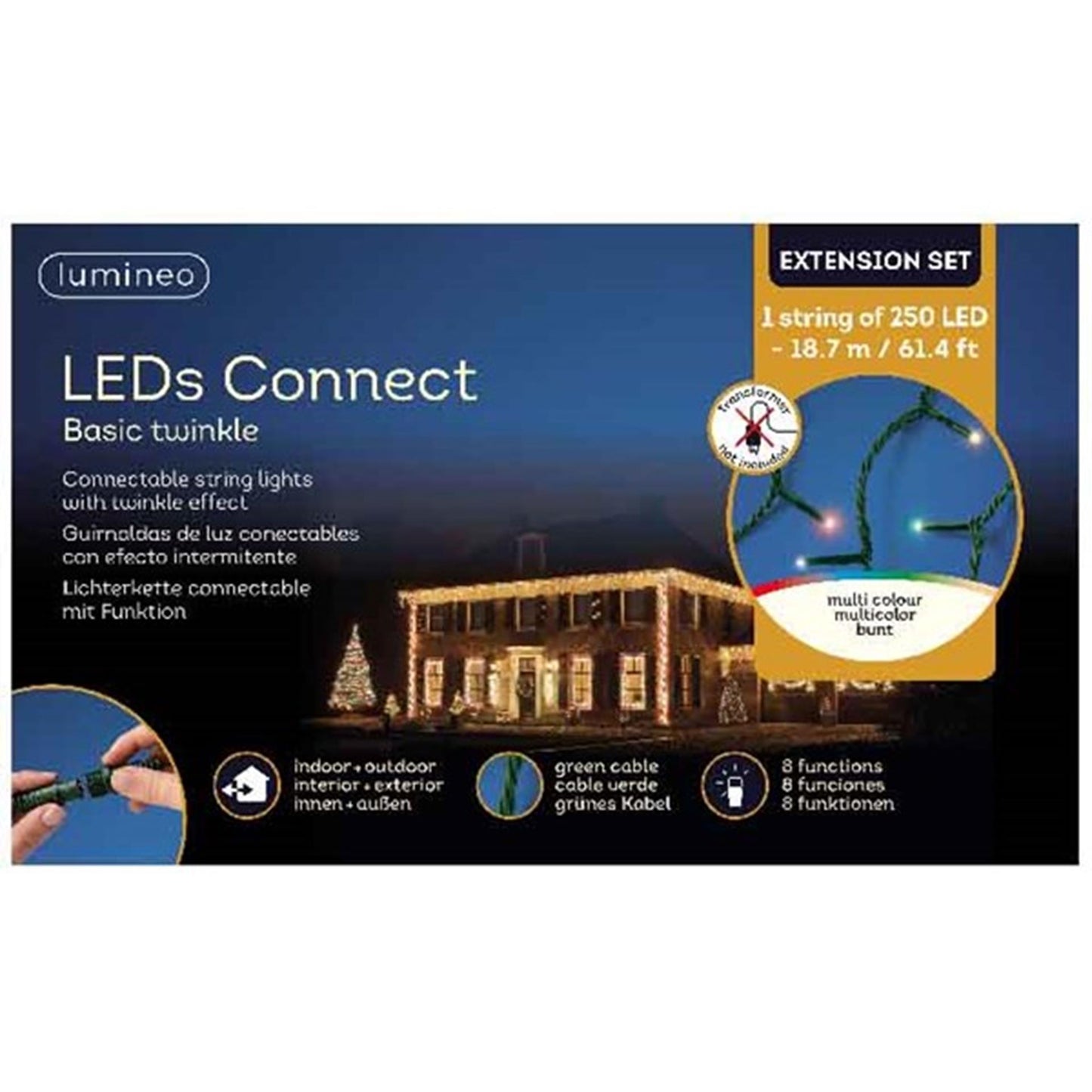 Lumineo-LEDs verbinden grundlegende Funkelfarbe 18,7 m